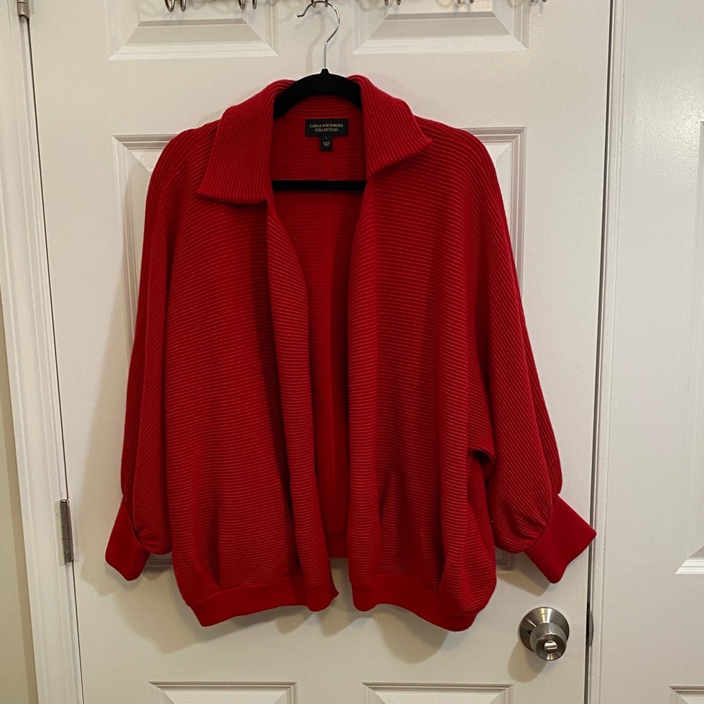 Carla Rockmore Red Women's Cocoon Cardigan Sweater